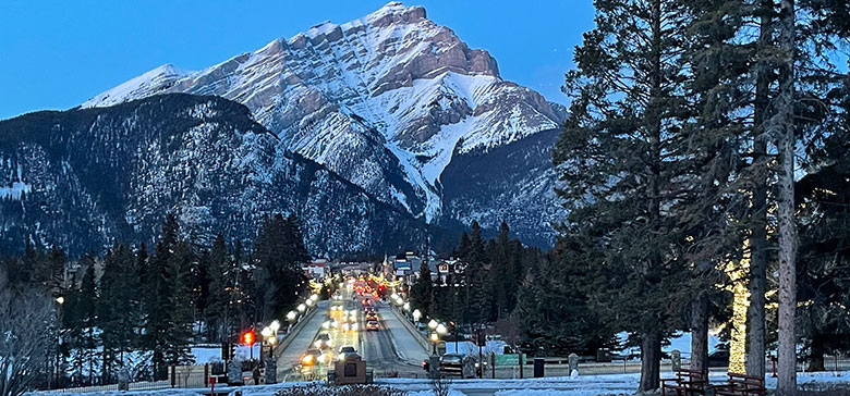 banff ave at christmas